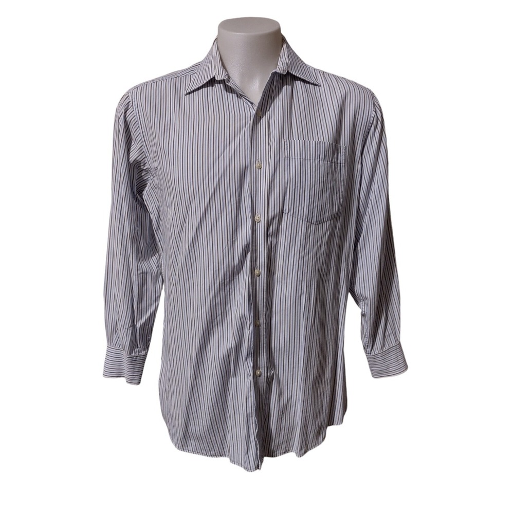 Tommy Hilfiger Dress Shirt Men's Medium Button Down Long Sleeve Embroidered Logo